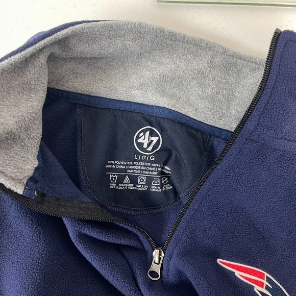 47 Brand New England Patriots Embroidered Pullover Fleece Jacket NFL Football L - Picture 4 of 4